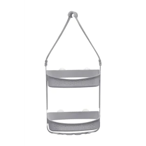 Полка для ванной прямоугольная Raindrops W5682-G двухъярусная 31 см цвет серый