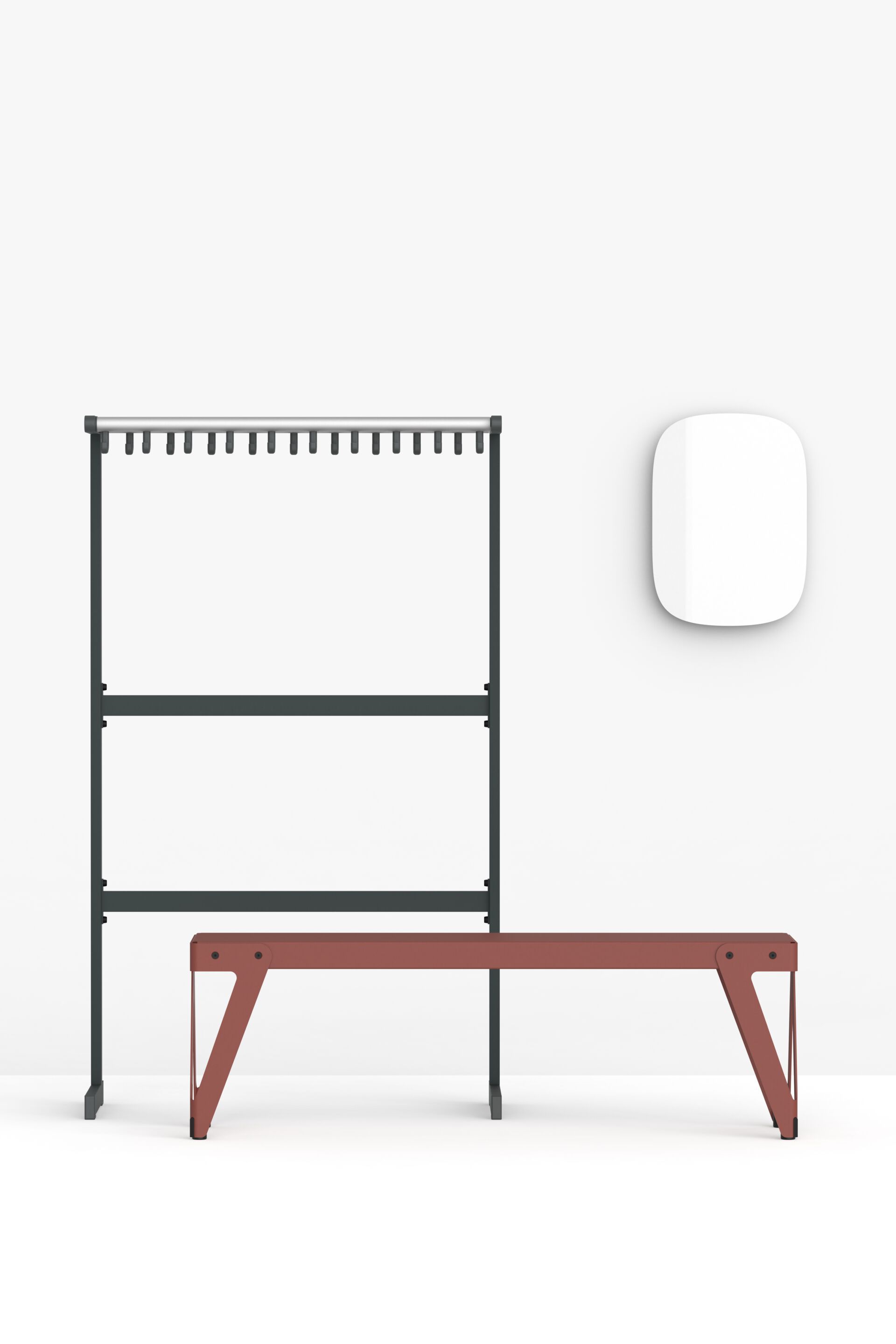 Стальная вешалка с порошковым покрытием с держателем зонта FUNCTIONALS Tertio ARCH-00145195 - Вид №4