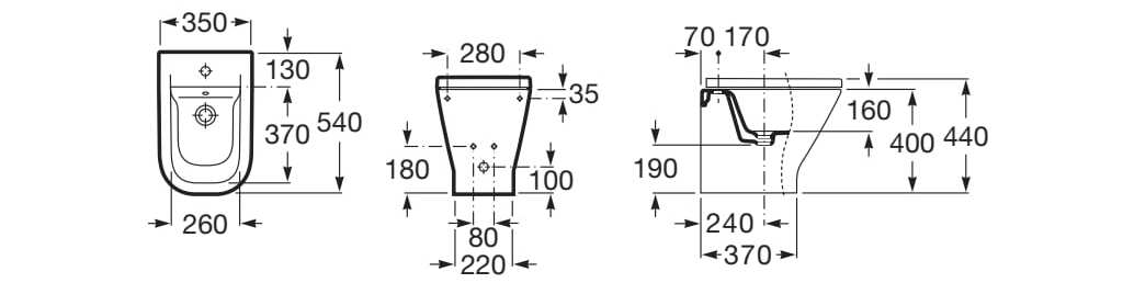 Фарфоровое биде с переливом пола Roca The Gap ARCH-00147419 - Вид №2