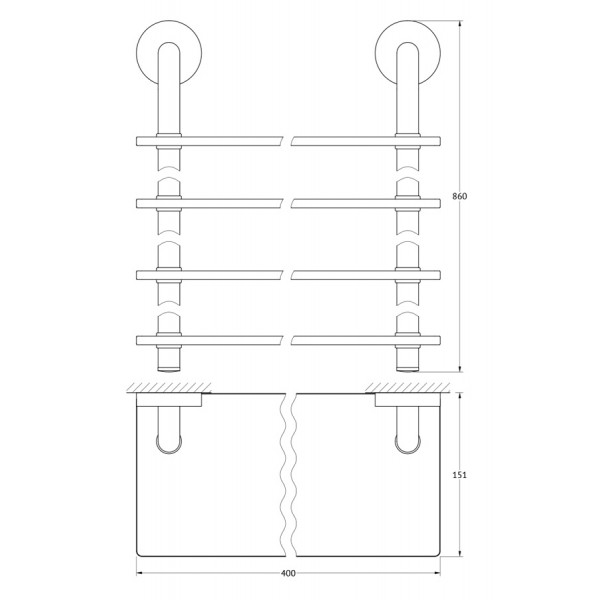 Полка 4-х ярусная 40 см Ellux ELEGANCE ELE 047 sun-id-561816 - Вид №1