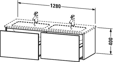 XS407509090 XSquare Тумбочка подвесная Фланелево-серый шелковисто-матовый лак Duravit - Вид №1