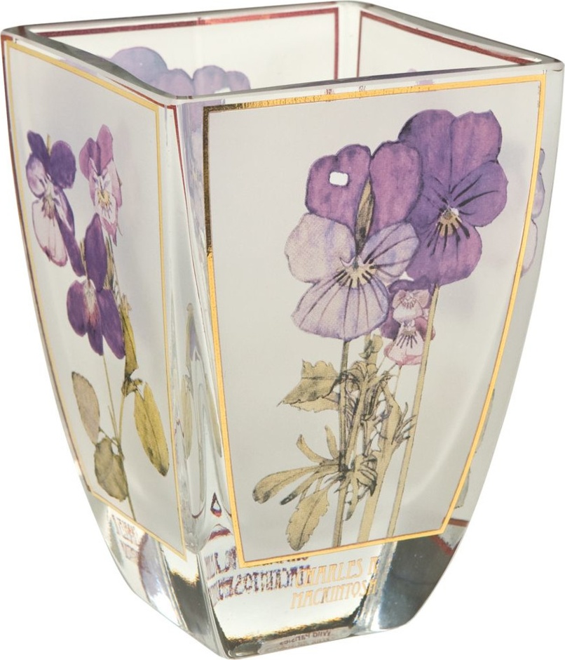 10625528 Goebel Подсвечник" Анютины Глазки" 16см Макинтош Стекло 