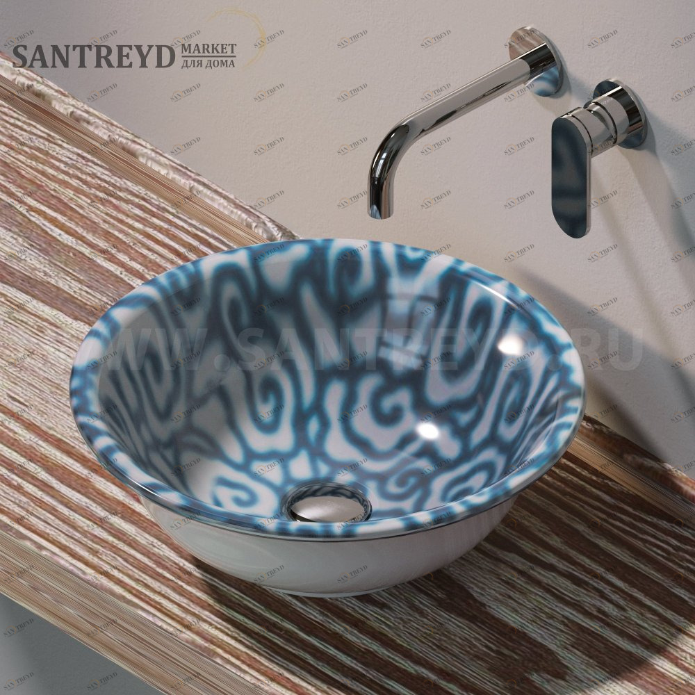 BL42LDECO Накладная раковина на столешницу  круглая Ceramica Flaminia Boll