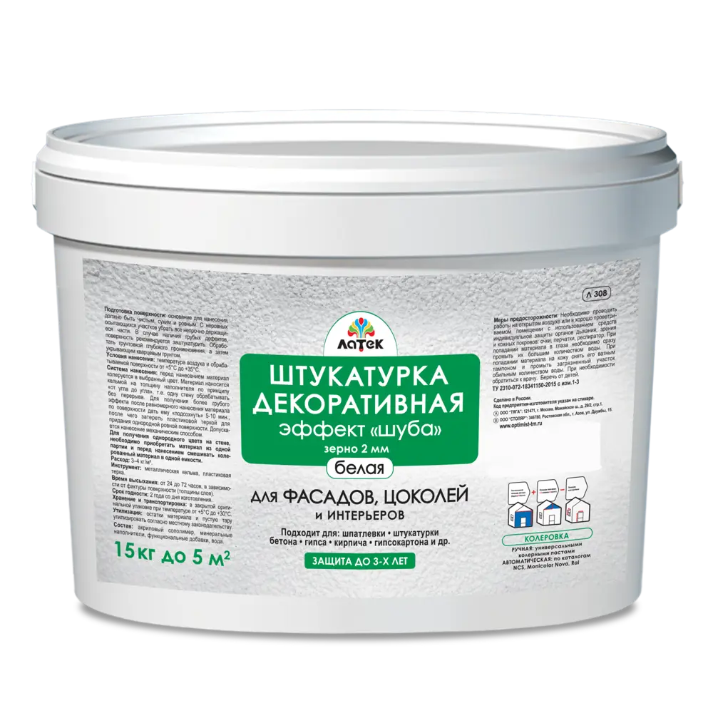Штукатурка декоративная Латек «Шуба» 2, 15 кг 18817297 STLM-2038445 