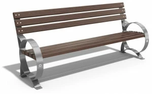 ENCHO ENCHEV - ETE Скамья из дерева и металла со спинкой  48