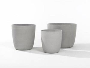 Бетонный прямоугольный низкий садовый горшок