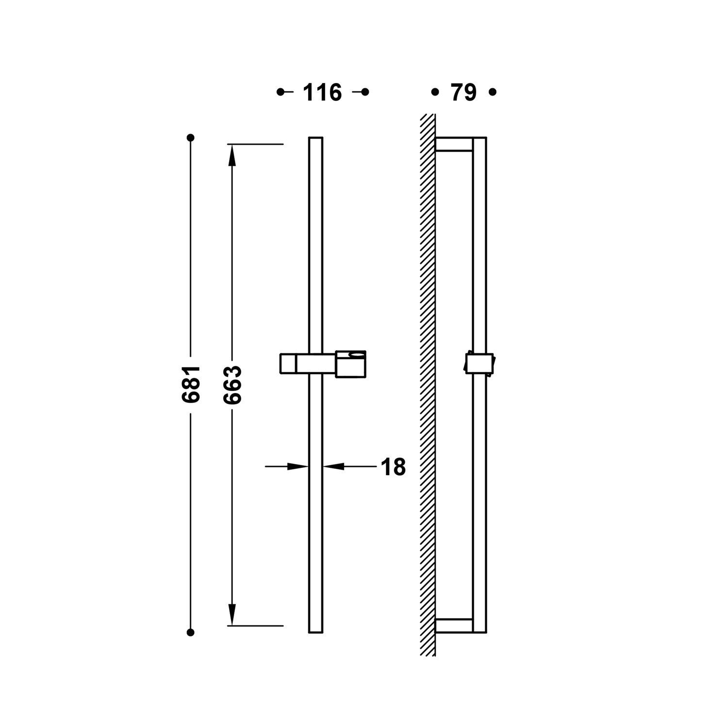 Раздвижная душевая планка-107922 TRES Showers - Вид №1