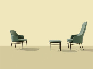 Тканевое кресло с подлокотниками