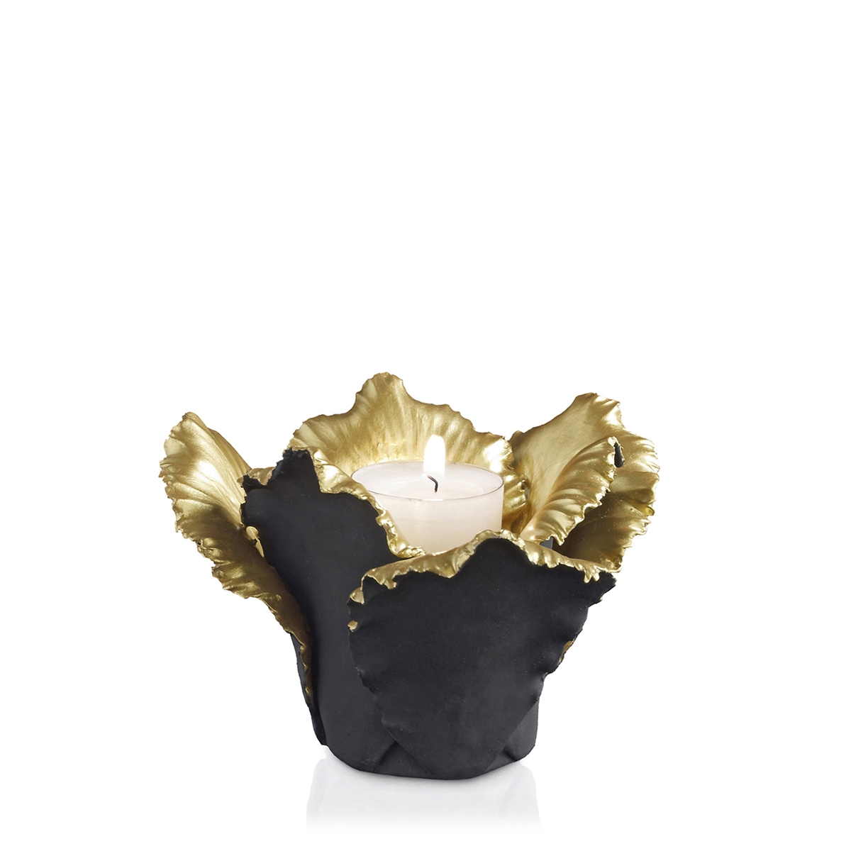 300051,93 ABHIKA ПОДСВЕЧНИК ТЮЛЬПАН BLACK/GOLD 300051.93 - Вид №4