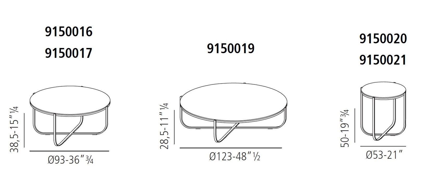 Деревянный журнальный столик Vibieffe 9150 QUADRI TONDO ARCH-00061318 - Вид №6