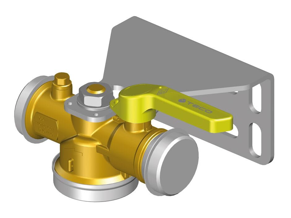 Прямой однотрубный газовый счетчик и запираемый клапан прямая версия для фитингов DIN 3436 TECO G6 ARCH-00080987