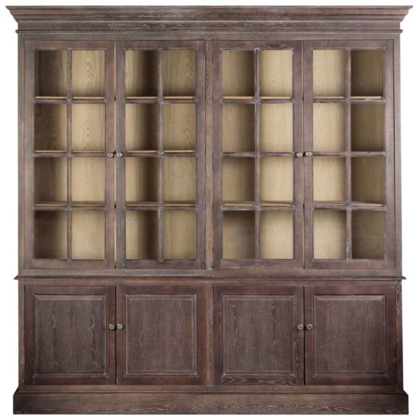 Книжный шкаф со стеклянными дверцами большой коричневый PUSHA MH INTERIORS 062940 Коричневый  - Вид №5
