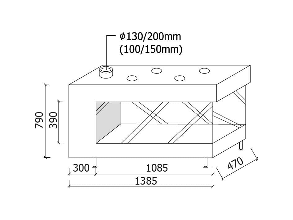 Металлический газовый тройной фасадный камин Metalfire ARCH-00049949 - Вид №2