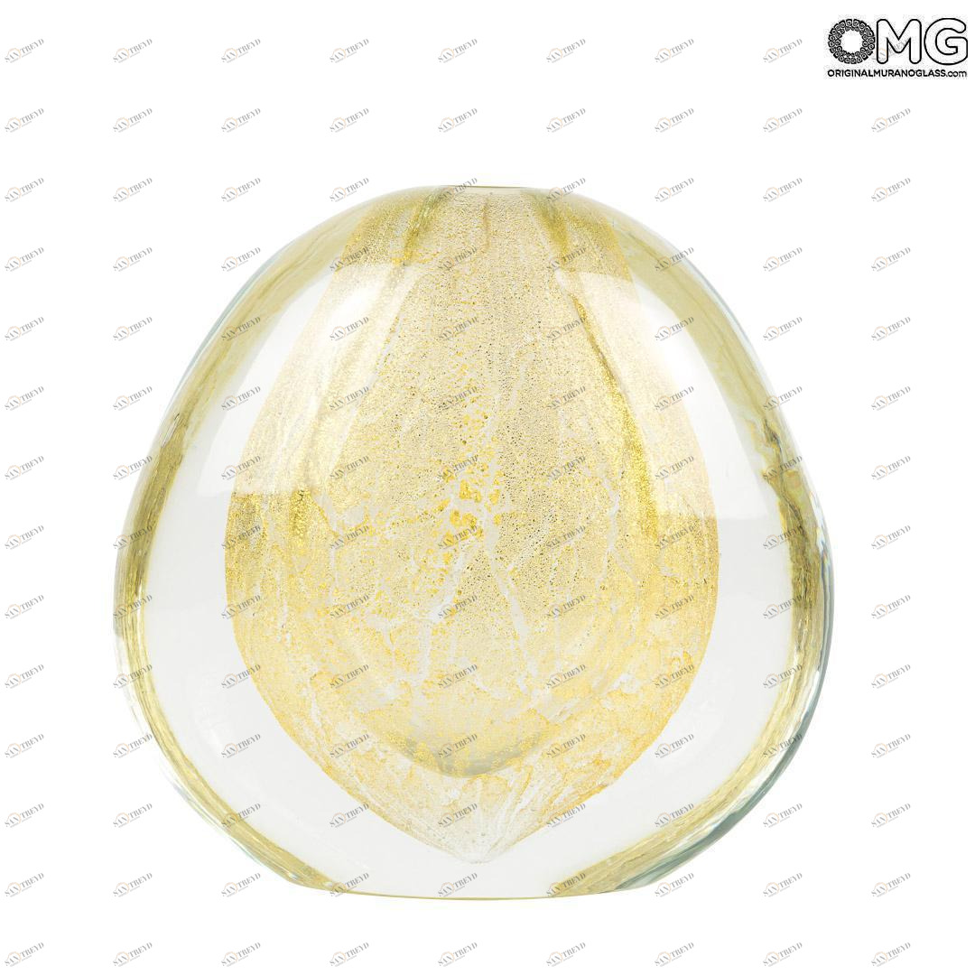 2920 ORIGINALMURANOGLASS Ваза Полукупол - Золотая коллекция - Original Murano Glass OMG 20 см 