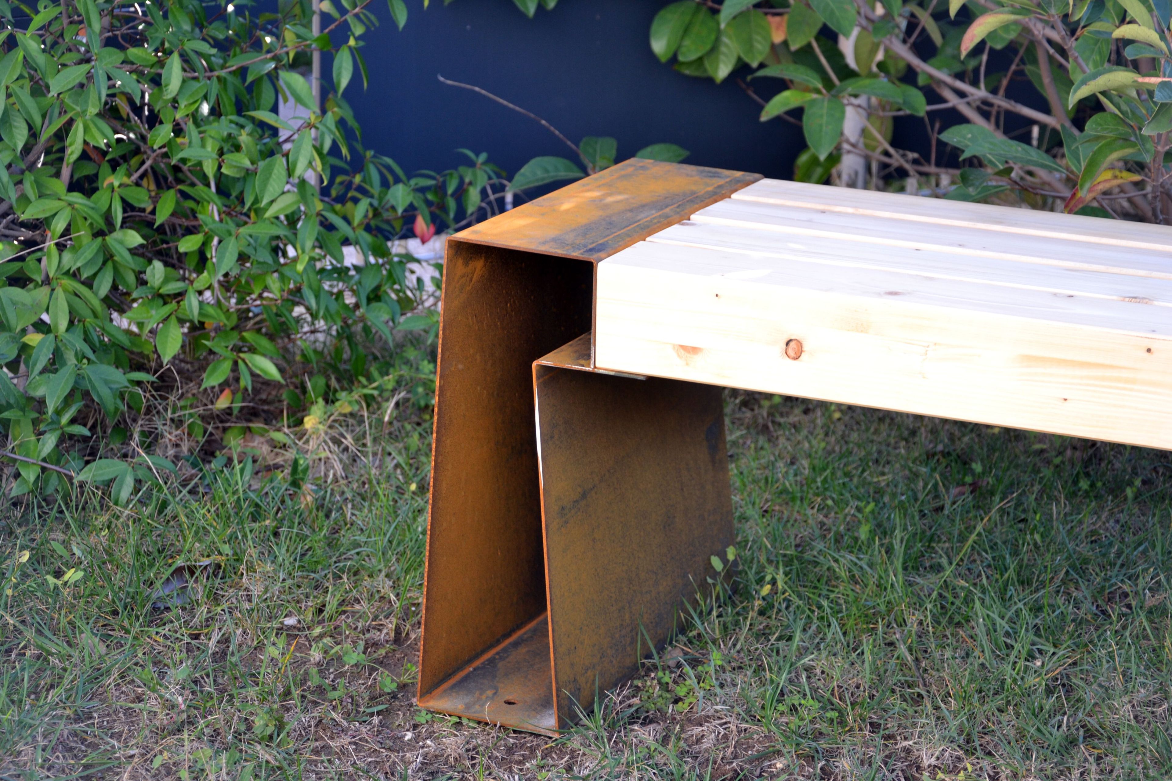 Стальная и деревянная скамья без спинки CITYSì SEVEN ARCH-00068601 - Вид №6