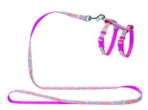 Т00020176 Шлейка для кошек и собак Smart Seventies нейлон розовый HUNTER