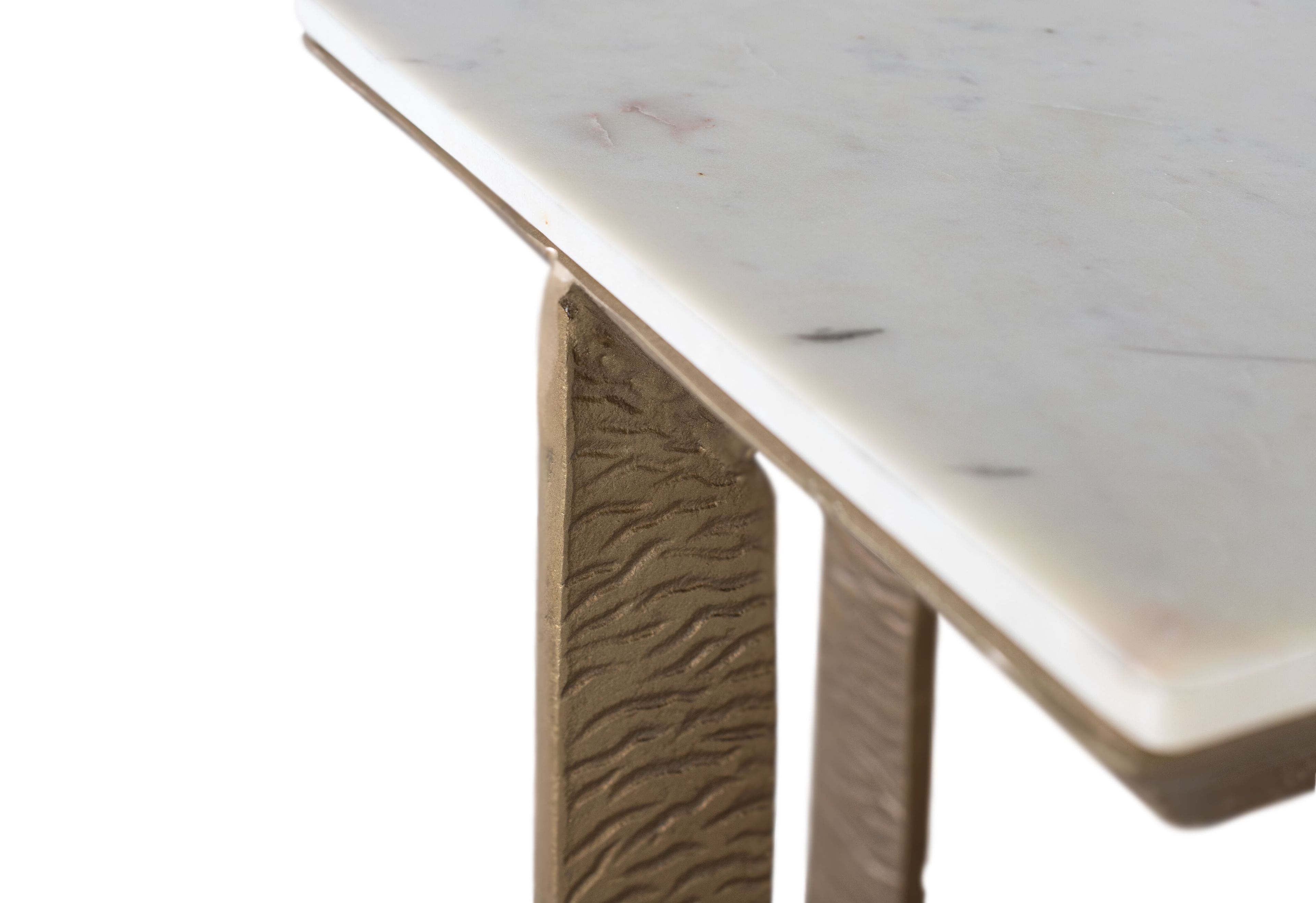 Высокий квадратный мраморный журнальный столик с алюминиевым основанием Giner y Colomer 1605 ARCH-00142184 - Вид №1