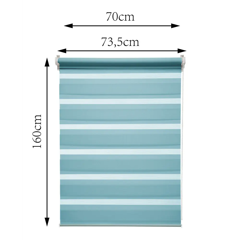 Штора рулонная день-ночь Inspire Peter 70x160 см бирюза Aqua 3 82691107 STLM-2210894 - Вид №2