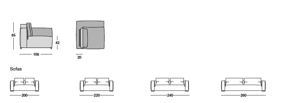 3-местный тканевый диван Marac Витторио ARCH-00111809 - Вид №4