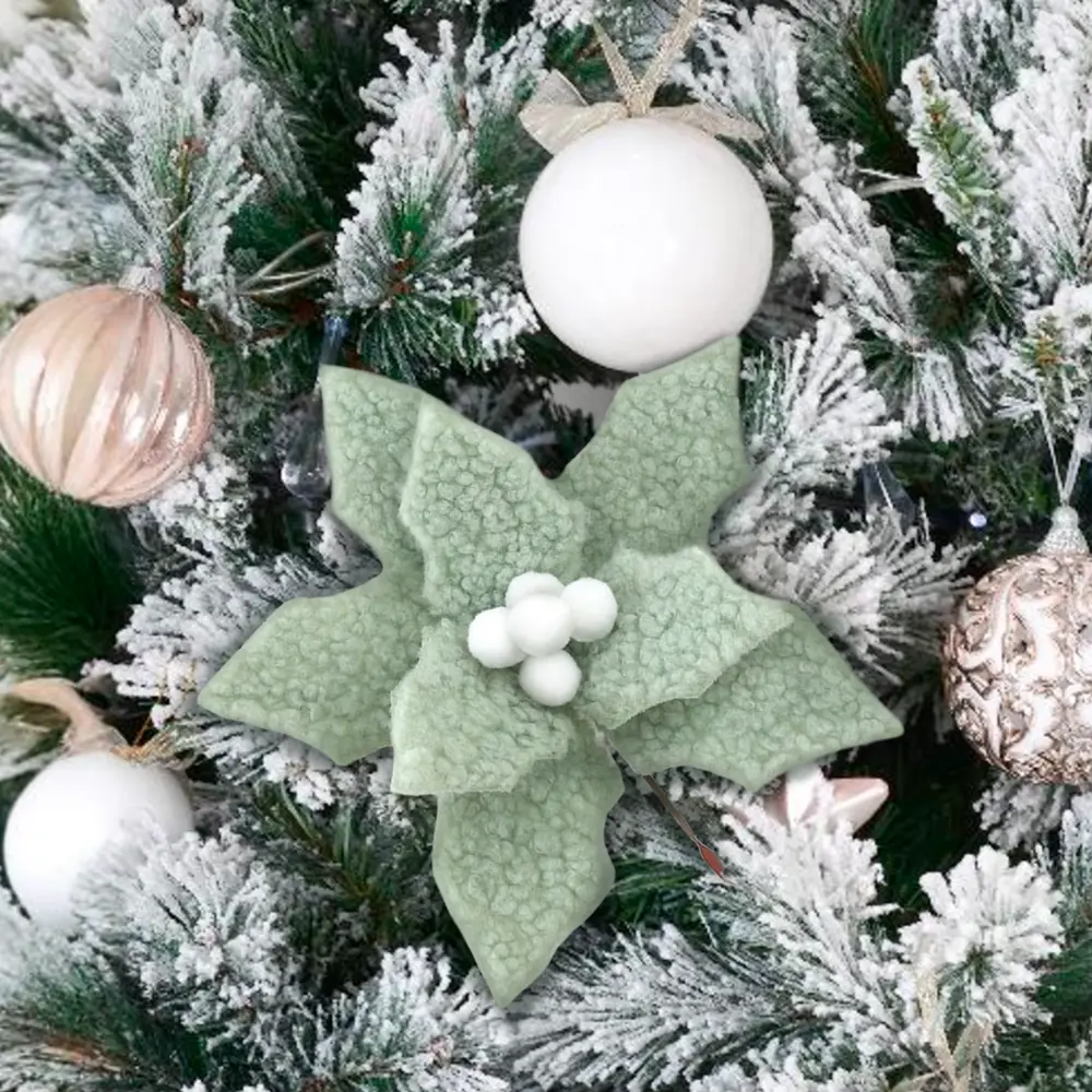 89381684 Украшение елочное «Цветок», 24x15.5 см, цвет зеленый STLM-1419028 Santreyd 