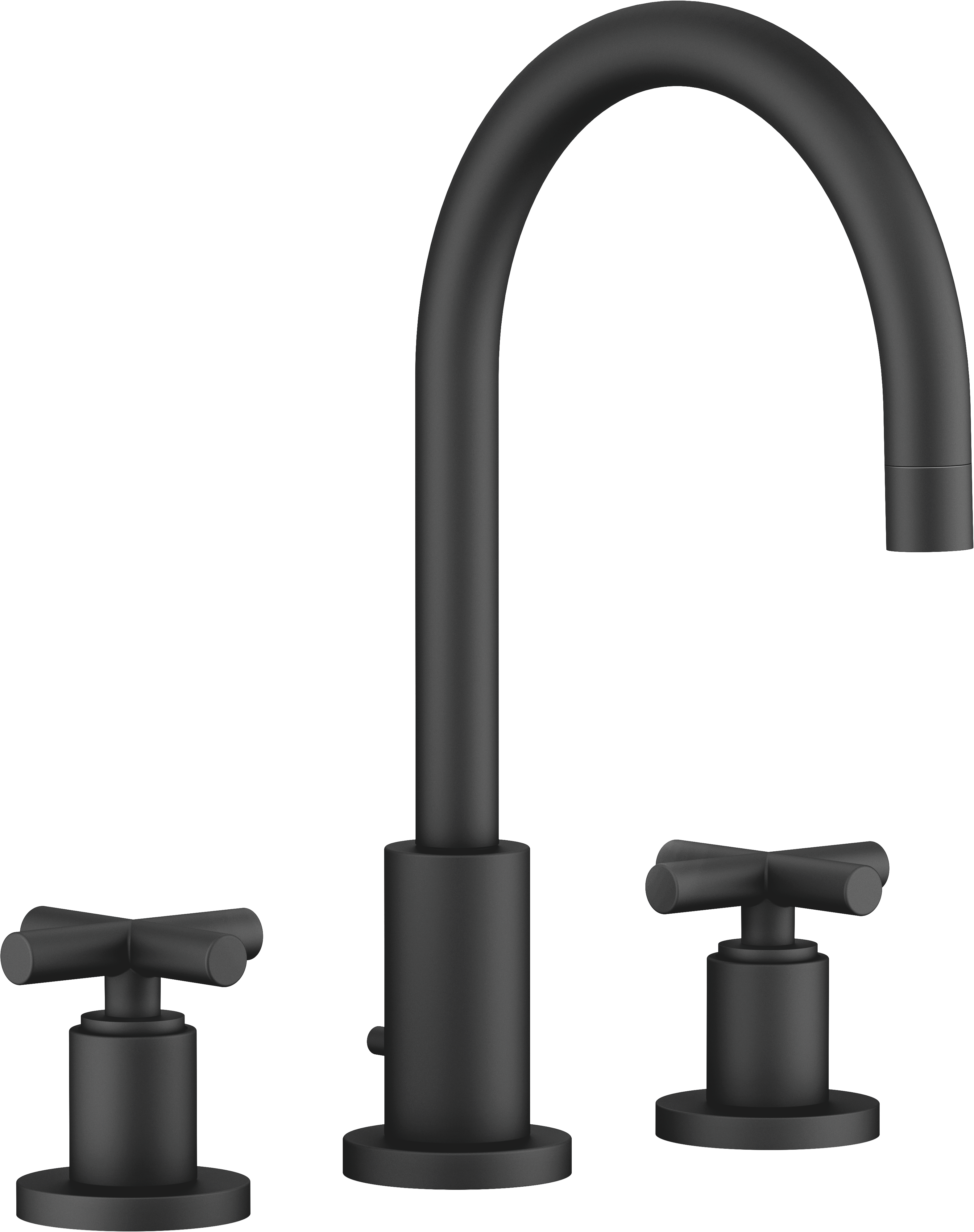 ТАРА Смеситель для раковины на три отверстия с донным клапаном - матовый черный 20713892-33