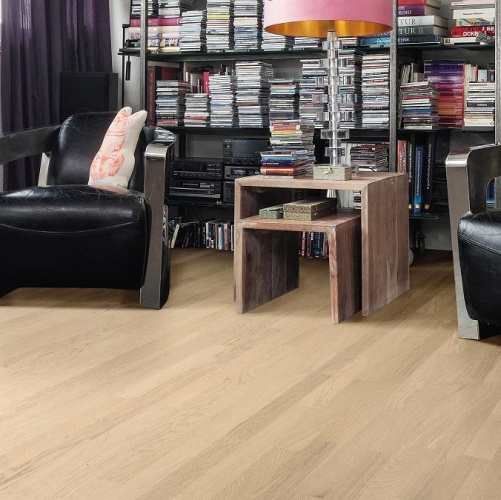 Паркетная доска Haro 4000 Series Top connect Белый Песочный Тренд Структурированный Дуб Натур с брашью (Текстурированная) 2200х180 мм 535414 - Вид №1