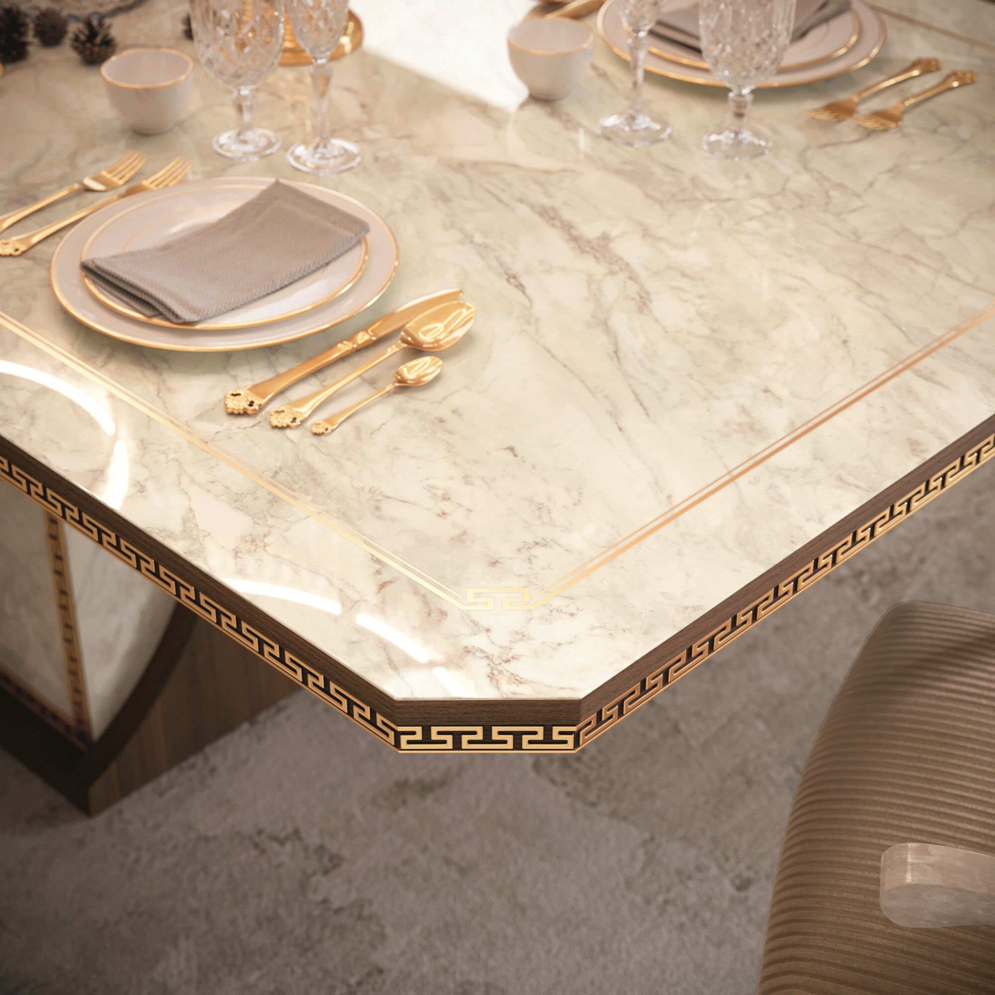 Мраморный прямоугольный выдвижной стол Arredoclassic романтика ARCH-00052632 - Вид №2