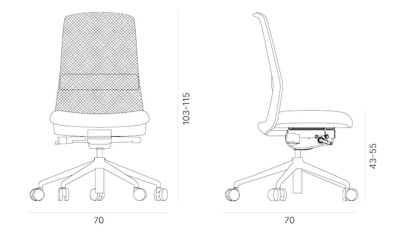 Вращающееся офисное кресло с колесами Quadrifoglio Group дизайн-офис ARCH-00073161 - Вид №7