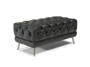 Прямоугольный пуф из кожи