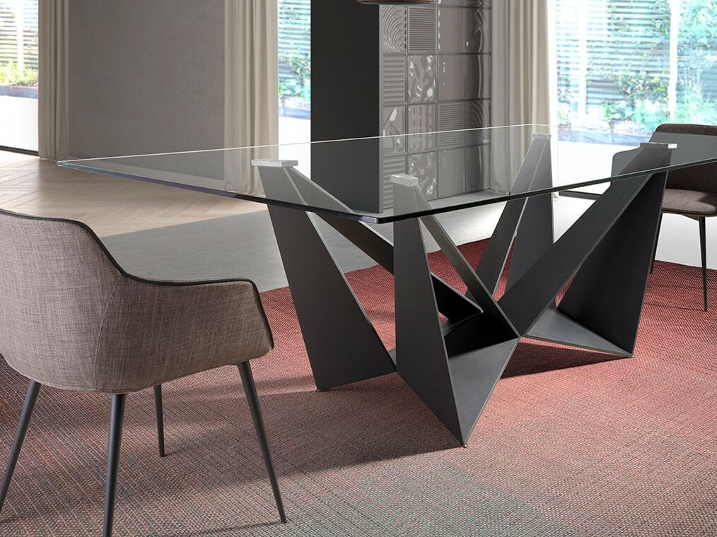 Прямоугольный обеденный стол из нержавеющей стали и стекла Angel Cerda Urban Deco ARCH-00045850 - Вид №4