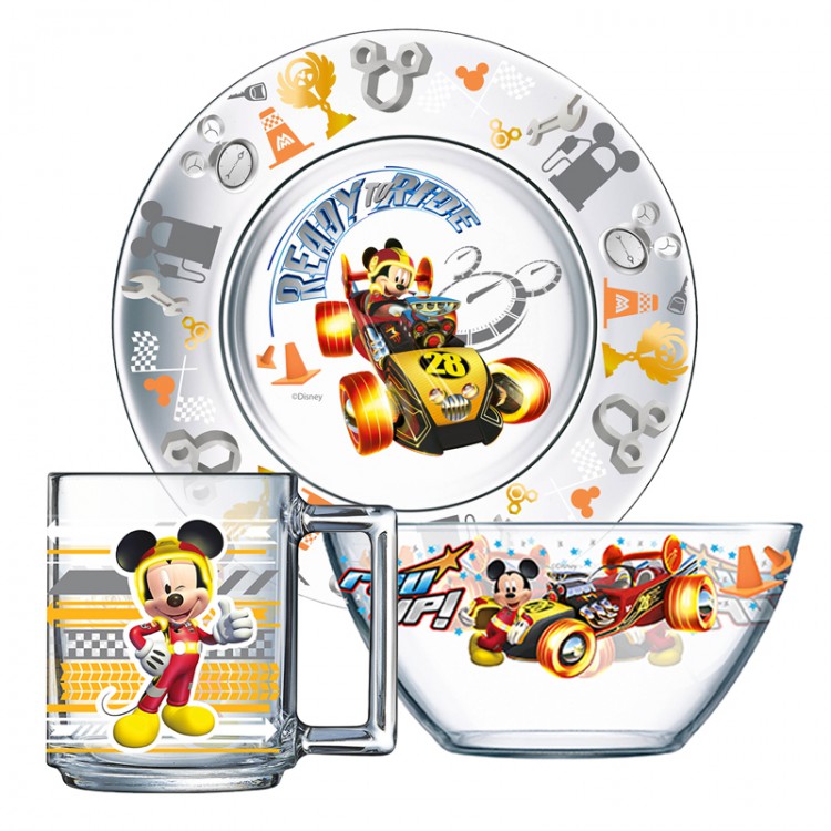288035 Дисней Набор для завтрака 3 пр. "Микки гонщик" Santreyd 