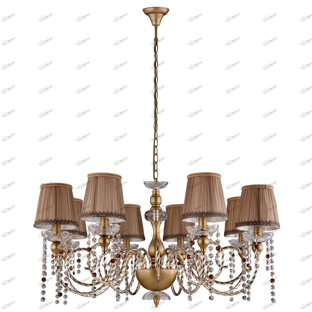 Подвесная люстра Crystal Lux Alegria SP8 Gold-Brown CRYSTAL LUX ДИЗАЙНЕРСКИЕ, ALEGRIA GOLD 056871 Коричневый 