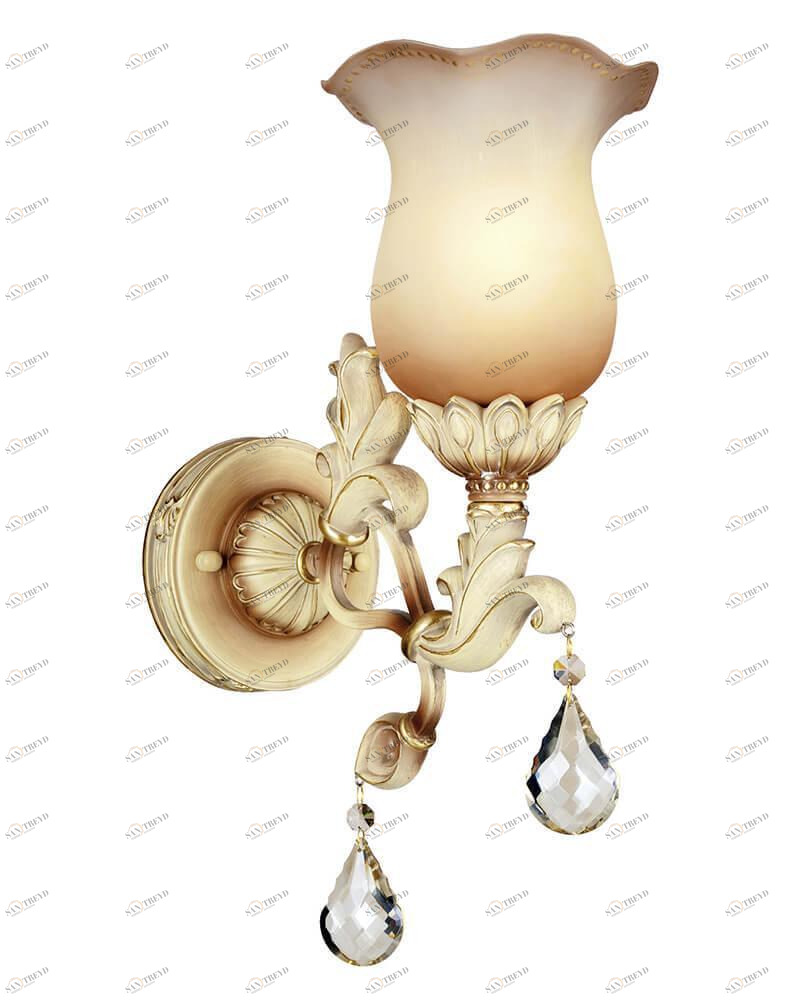 Бра со стеклянным плафоном бежевое "Бевис" 37283.02.30.01 LUMIEN HALL ФЛОРИСТИКА 00-3929709 Бежевый 