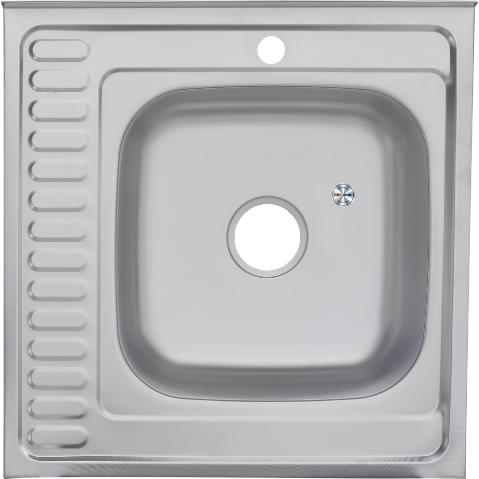 Мойка 6060 R MELANA 0,6/160 ДЕКОР накладная прямоугольная с сифоном (156D t R *15) 156D t R (*15)