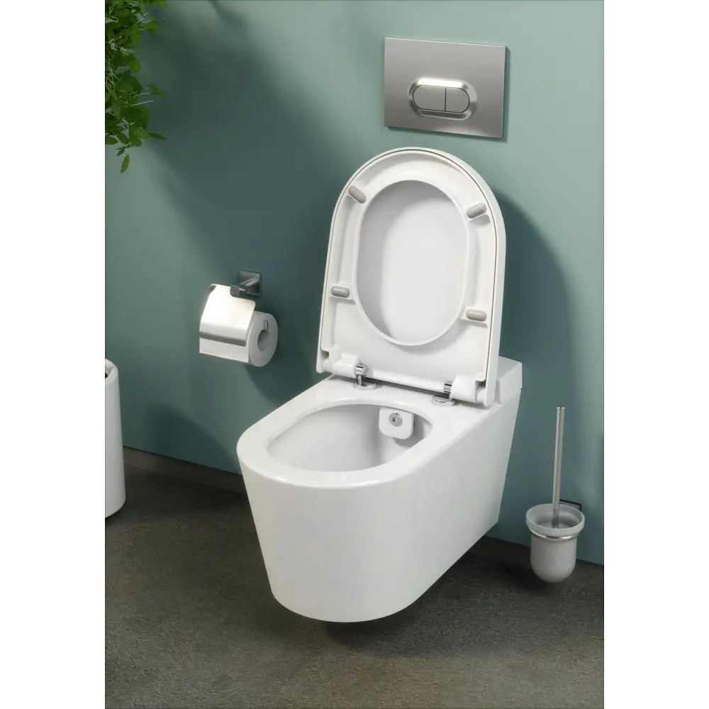 Унитаз подвесной безободковый VitrA Nest с биде горизонтальный выпуск 82634382 STLM-2075198 - Вид №12