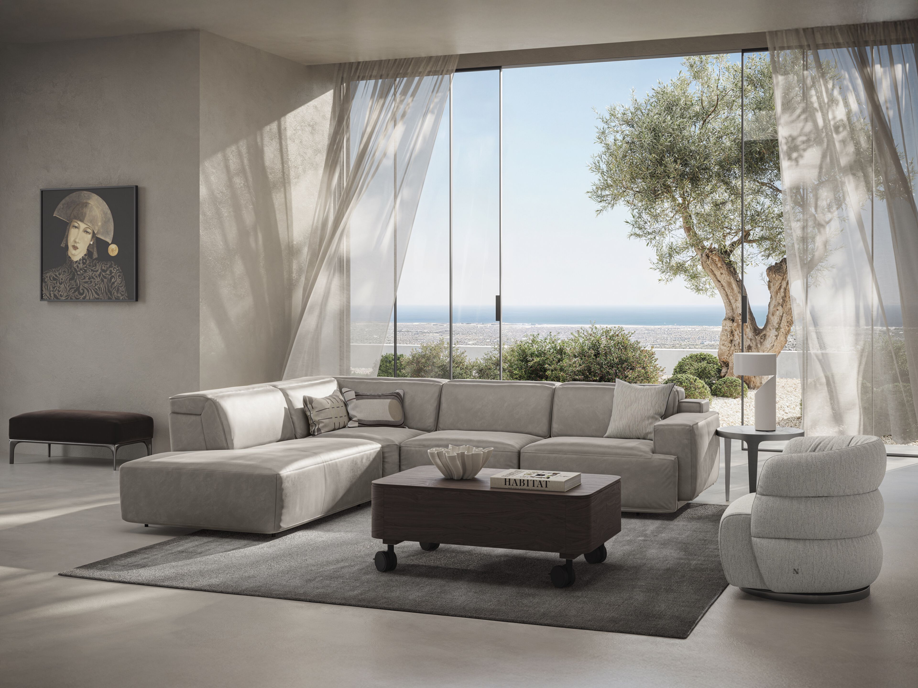 3-местный кожаный диван с откидывающейся спинкой Natuzzi Italia IAGO ARCH-00067871 - Вид №6