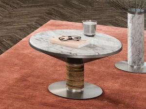 Momocca Низкий стол с деревянным основанием и мраморной столешницей Emma