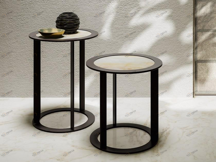 JESSE Круглый журнальный столик из маргласа по контракту sun-id-1413476