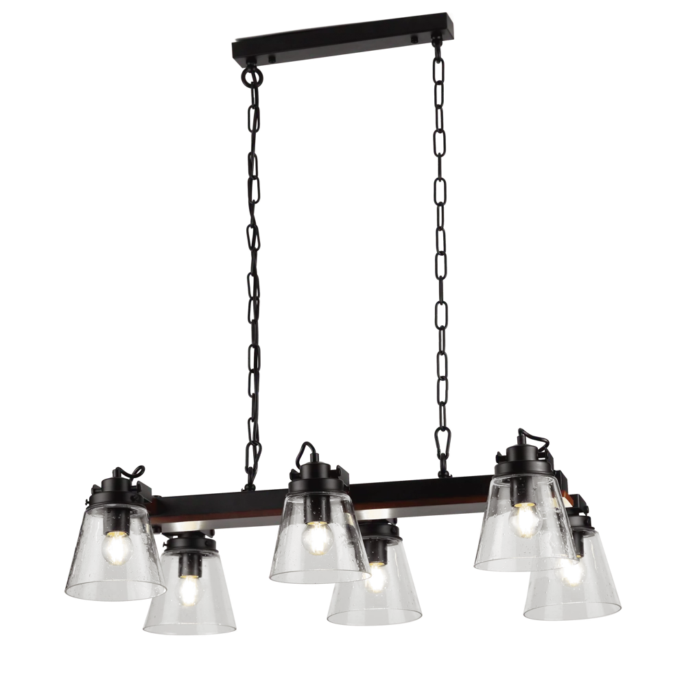 Люстра подвесная Rivoli Spartacus, 6 ламп, 20 м², цвет чёрный STLM-2047360