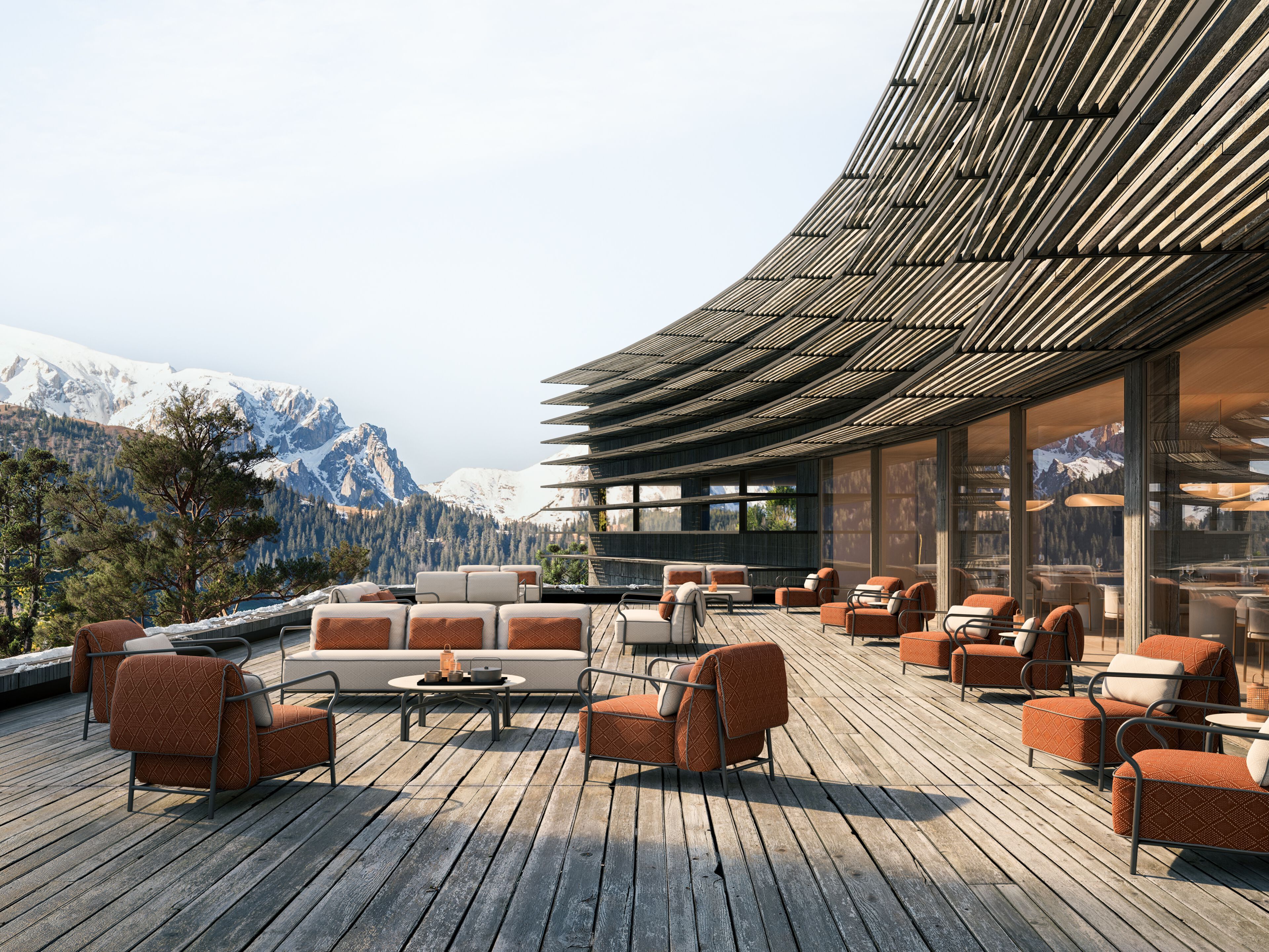 3-местный алюминиевый садовый диван Unopiù Salò ARCH-00119973 - Вид №6