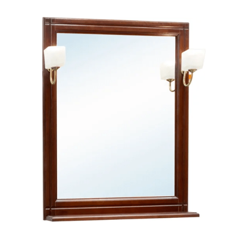 Зеркало Capri 75 см, светильники, полка, массив берёзы, лак, цвет орех антикварный ORANGE sun-id-1517223 - Вид №3