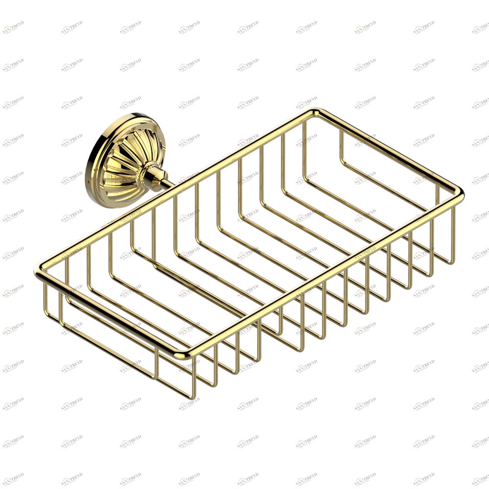 U1A-2620 Полочка комбинированная для мыла и мочалки с фланцем 240 x 130 мм Thg-paris Mandarine Золото U1A-2620 CAT.F