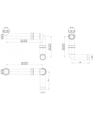 780700 001 00  Универсальный удлинитель для трубки раковины Connectic, поддона, встроенных прокладок, двухкомпонентного материала Valentin Белый  - Вид №3