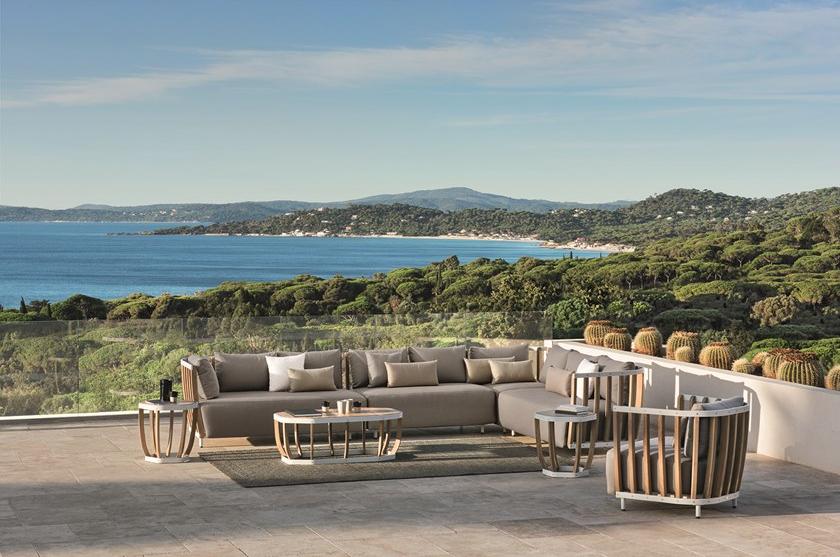 Ethimo Модульный садовый диван из тикового дерева Swing sun-id-1498705 - Вид №1