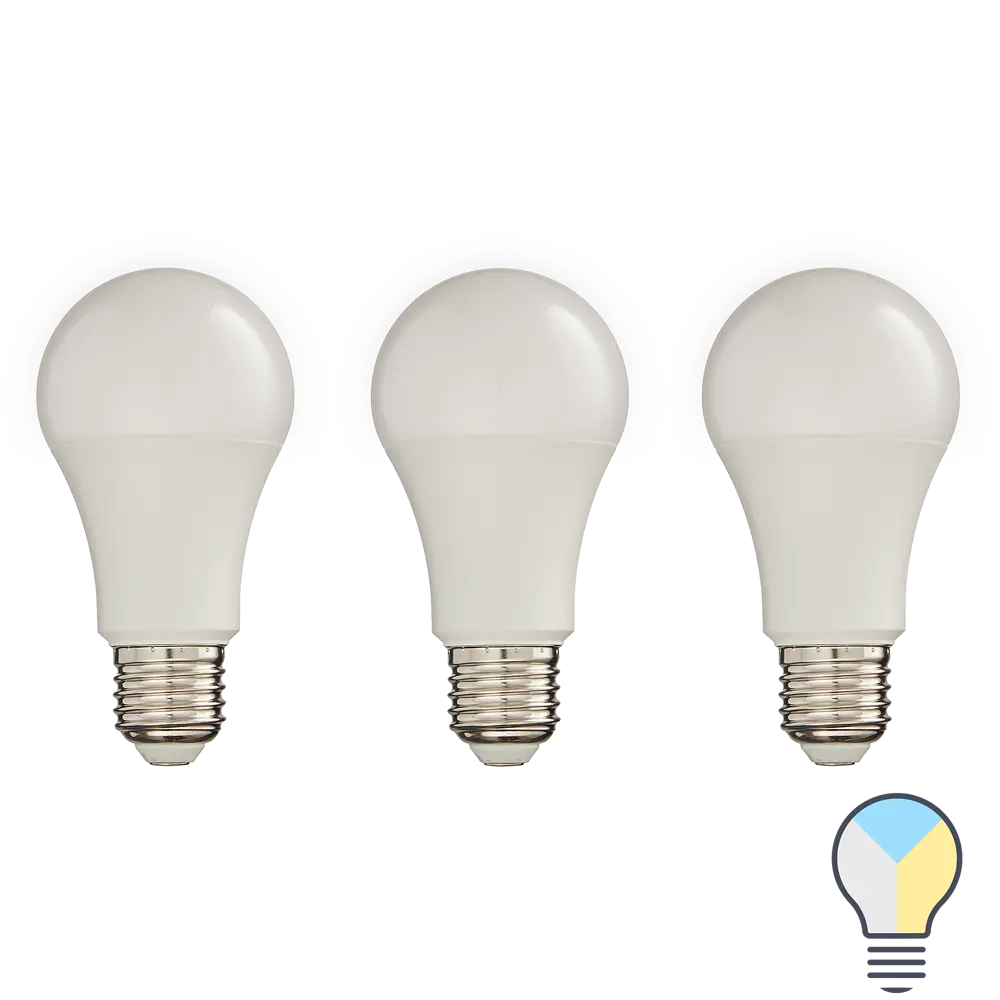 Набор умных ламп светодиодных Wi-Fi Osram Smart Plus E27 220-240 В9.5 Вт груша матовая 1055 лм изменение оттенков белого 3 шт 89143938 STLM-2212151 LEDVANCE 