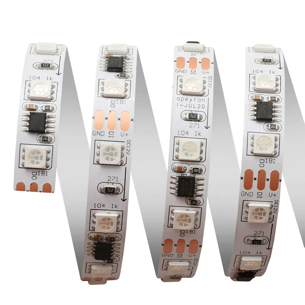 Адресная светодиодная лента Apeyron SMD5050 12В 10 мм 5м 14.4 Вт/м 60диод/м RGB STLM-2151045 - Вид №16