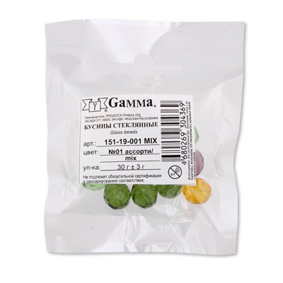 151-19-001 MIX Бусина Чехия 30 г №01 ассорти PRECIOSA 