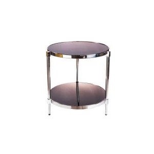 Приставной столик круглый черный 50 см Majestic UNICO  248857 Хром;черный