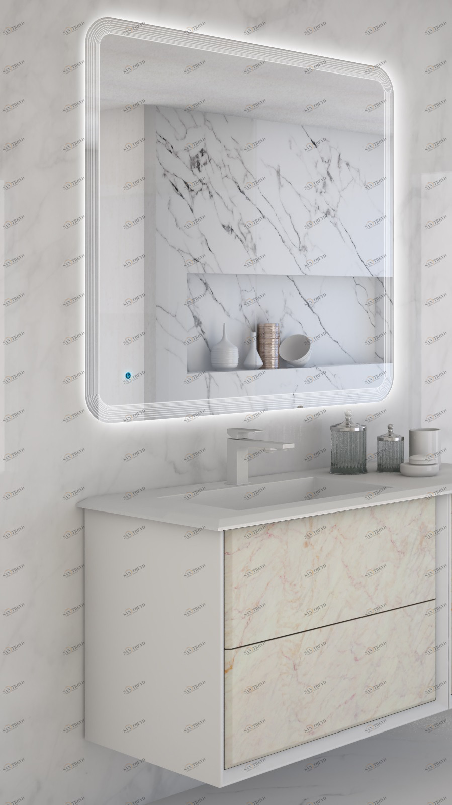 Мебель для ванной CEZARES BELLAGIO 70 Pink Stone