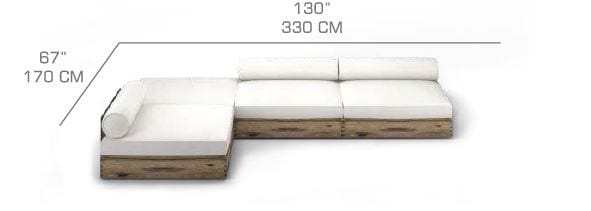 Угловой садовый диван в Sunbrella® MAMAGREEN Aiko ARCH-00099944 - Вид №3